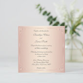 Square Blush Wedding Invitation Elegant Kaart (Staand voorkant)