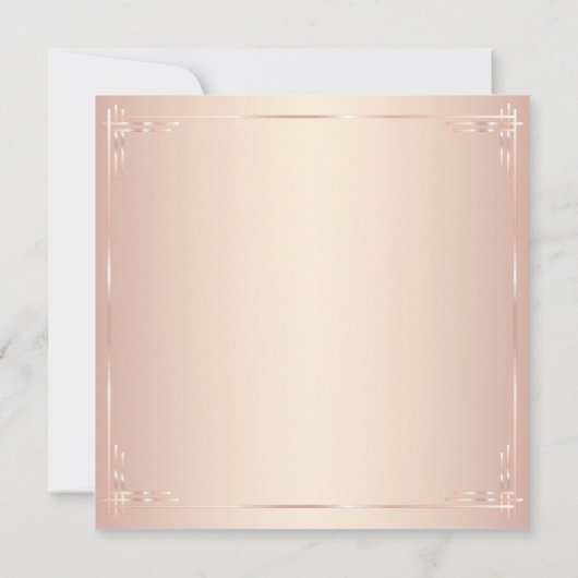 Square Blush Wedding Invitation Elegant Kaart (Achterkant)