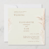Square Boho Pampas Cream Samen Met Trouwen (Voorkant)