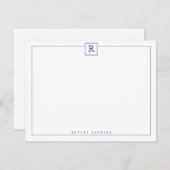 Square Border Blue Note Kaart Notitiekaartje (Voorkant / Achterkant)