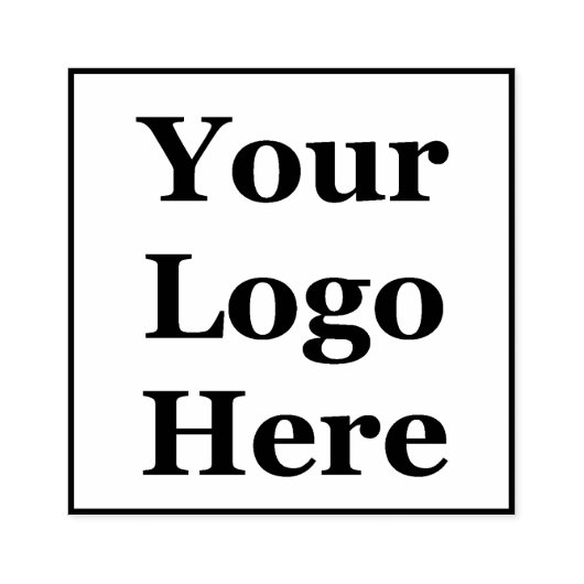 Square border Voeg hier uw Logo toe Rubberstempel (Afrduk)