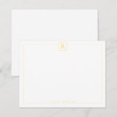 Square Border Yellow Note Kaart Notitiekaartje (Voorkant / Achterkant)