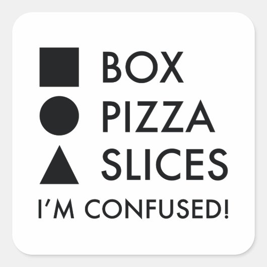 Square Box Round Pizza driehoekige plakken Vierkante Sticker (Voorkant)
