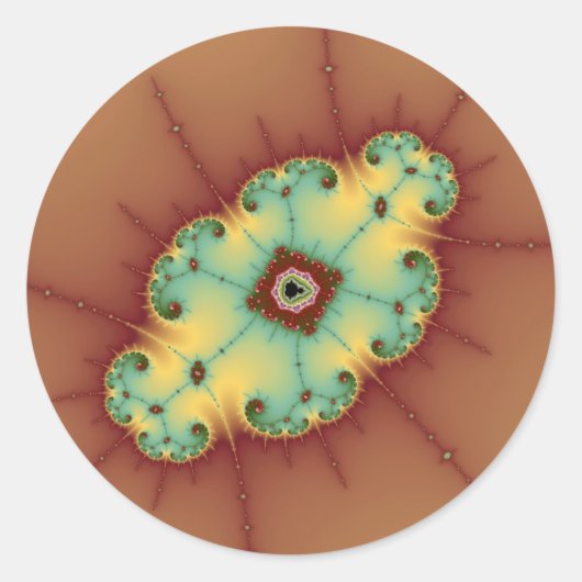 Square Brain - Fractal Ronde Sticker (Voorkant)