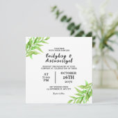 Square bruiloft-sjabloon kaart (Staand voorkant)