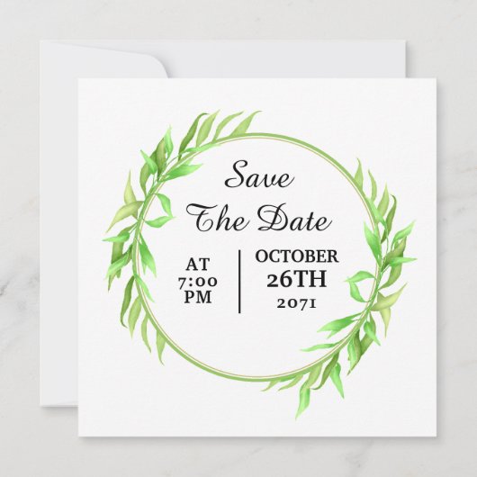 Square bruiloft-sjabloon kaart (Achterkant)