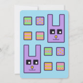 Square Bunny Easter Egg Hunt Invitation Kaart (Achterkant)