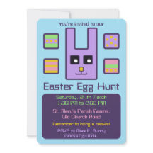 Square Bunny Easter Egg Hunt Invitation