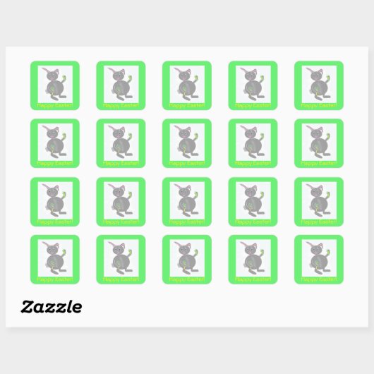 Square Bunny Easter Stickers (Vel)