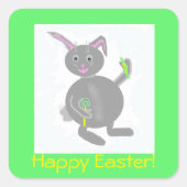 Square Bunny Easter Stickers (Voorkant)
