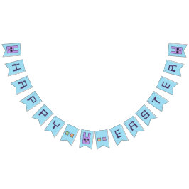 Square Bunny Happy Easter Bunting Banner