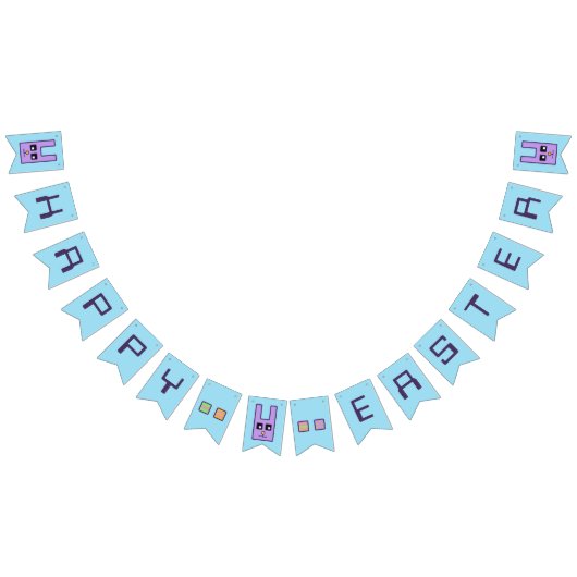 Square Bunny Happy Easter Bunting Banner (Alle)