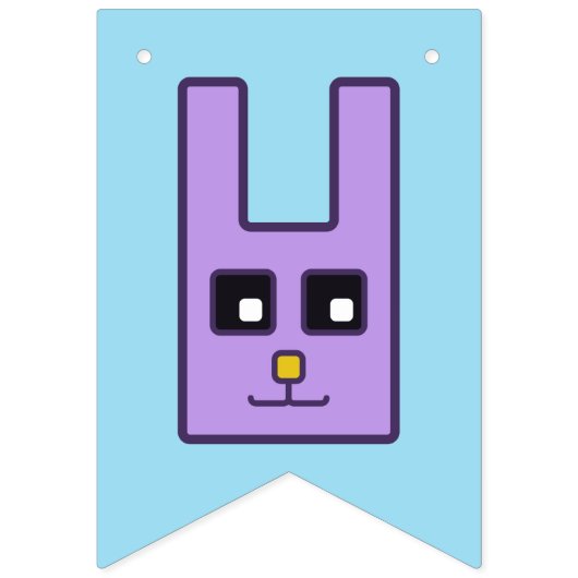 Square Bunny Happy Easter Bunting Banner (Eerste vlag)