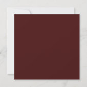 Square Burgundy Waterverf Floral Drop Invitation Kaart (Achterkant)