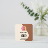 Square Business Card – Coffee Tone QR Design Contactkaartje (Staand voorkant)