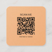 Square Business Card – Coffee Tone QR Design Contactkaartje (Achterkant)