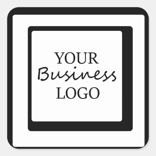 Square Business Logo Afbeelding Sticker (Voorkant)