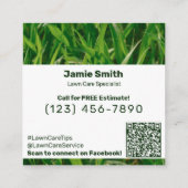 Square Business Promo - Lawn Care Friend Aanbevelingskaartje (Achterkant)