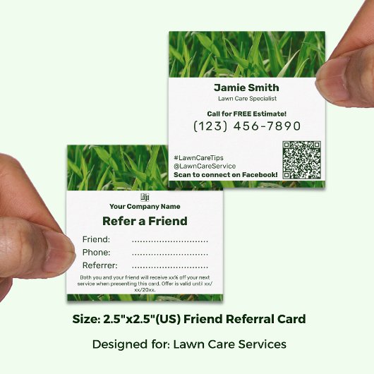 Square Business Promo - Lawn Care Friend Aanbevelingskaartje