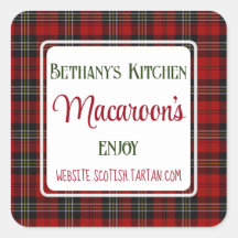 Square Business Stickers Bethany's keuken Tartan