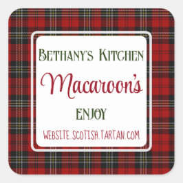 Square Business Stickers Bethany's keuken Tartan