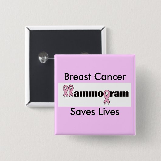 Square Button - Borstkanker Mammogram (Voorkant /achterkant)