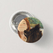 Square Button Playful Puppy  (Voorkant /achterkant)