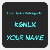 Square Call Sign Radio Stickers (Voorkant)
