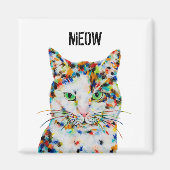 Square Cat Meow Magnet (Voorkant)