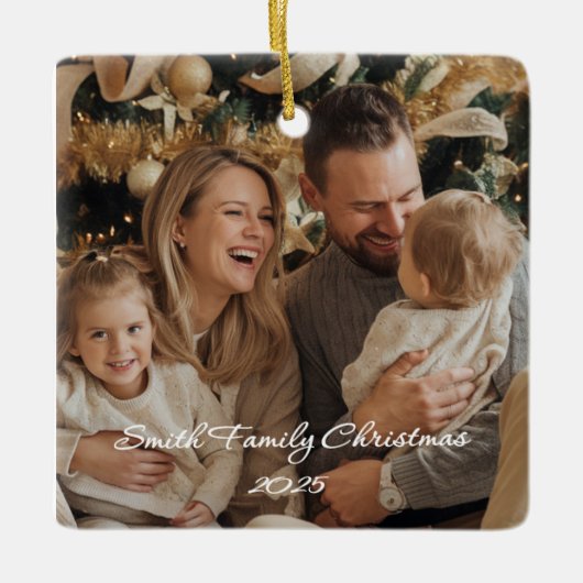 Square Ceramic Ornament (Voorkant)