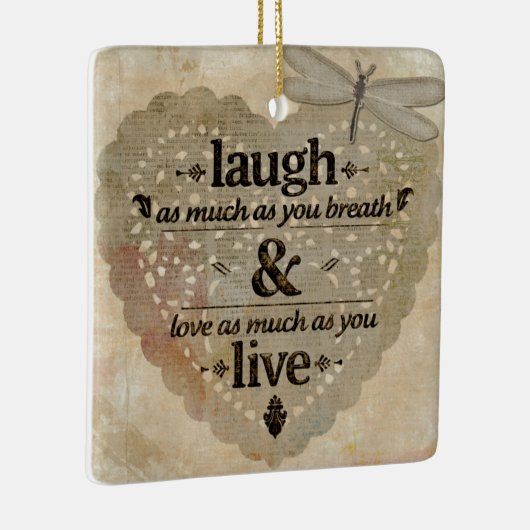 Square Ceramic Ornament Laugh (Rechts)