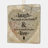 Square Ceramic Ornament Laugh (Links)