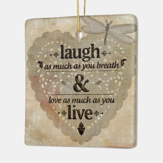 Square Ceramic Ornament Laugh (Links)