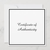 Square Certificate of Authenticity Sjabloon Foto Kaart (Achterkant)