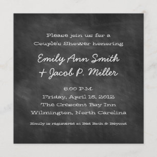Square Chalkboard Couple's Shower Invitations Kaart