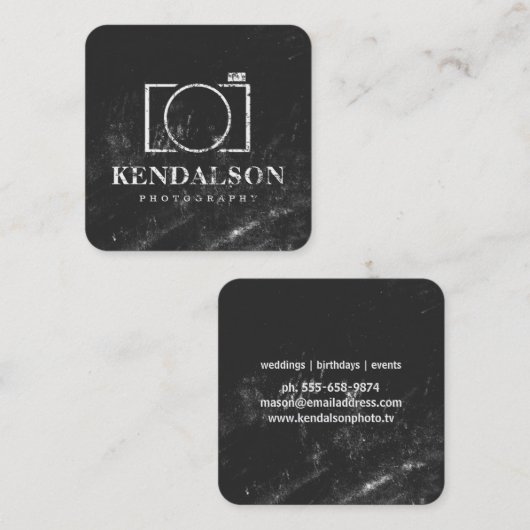 Square Chalkboard fotografie Vierkante Visitekaartje (Voorkant / Achterkant)