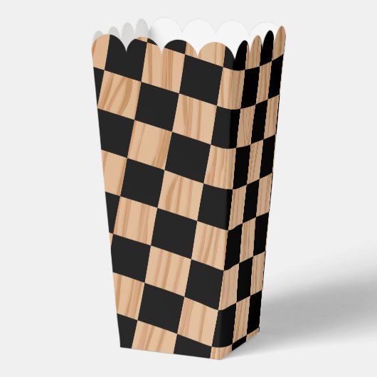 Square Checkers Design Popcorn Bedankdoosjes (Achterkant)