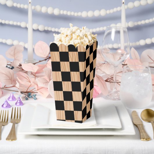 Square Checkers Design Popcorn Bedankdoosjes (Huwelijk)