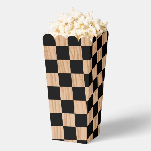 Square Checkers Design Popcorn Bedankdoosjes (Popped)