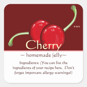  Square Cherry Stickers