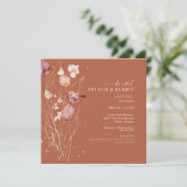 Square Cinnamon Herfst Bridal Brunch & Bubbly Kaart (Staand voorkant)