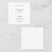 Square Classy Simple Modern Professional Trendy Vierkante Visitekaartje (Voorkant / Achterkant)