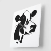 Square Clock-Cow Vierkante Klok (Hoek)