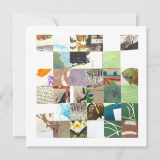 Square collage card, artsy, nr. 2 notitiekaartje