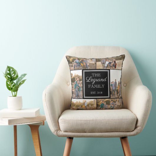 Square Collage Custom Photo Sierkussen (Stoel)