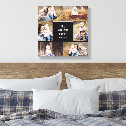Square Collage Custom Photo Wrapped Canvas (Insitu (Slaapkamer))