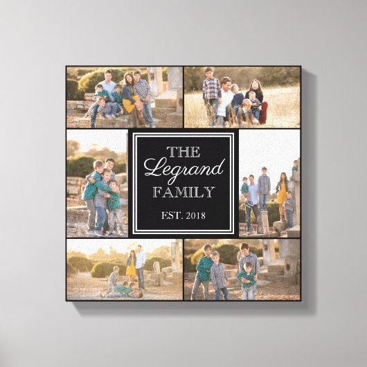 Square Collage Custom Photo Wrapped Canvas (Voorkant)