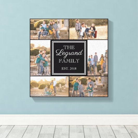 Square Collage Custom Photo Wrapped Canvas (Insitu (Houten vloer))