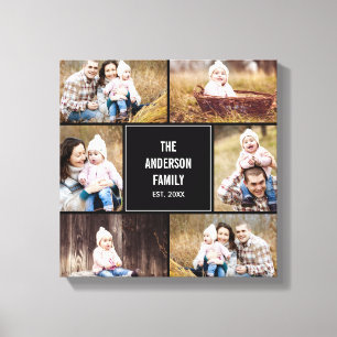 Square Collage Custom Photo Wrapped Canvas Afdruk