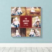 Square Collage Custom Photo Wrapped Canvas Afdruk (Insitu (Houten vloer))